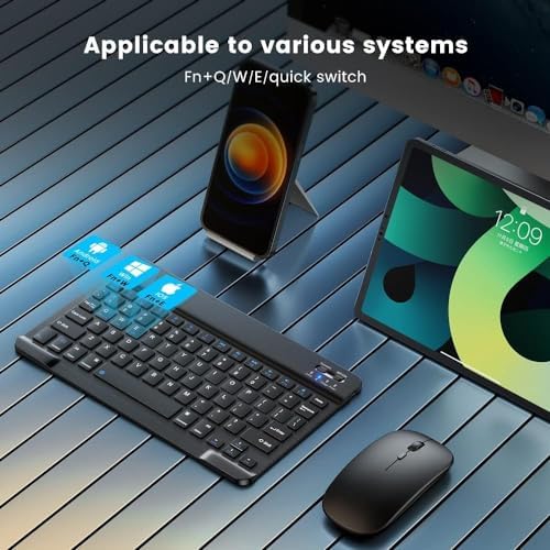 Bluetooth Kablosuz Şarjlı Türkçe Q Klavye Alüminyum Alışım Mini Pilli Mouse Süper Hafif Taşınabillir Bluetooth Eşleştirmeli Midi Klavye 25cm x 15cm - Görsel 3
