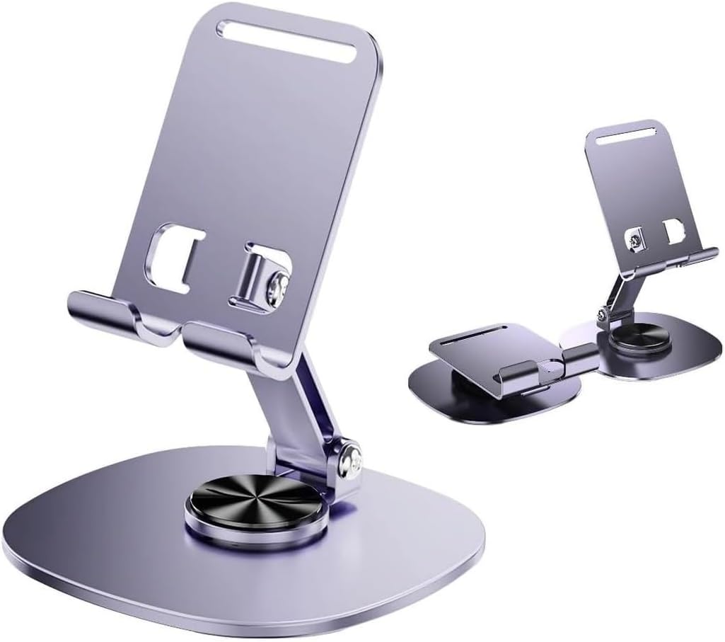 Alternative view of Ht-72 Metal Masa Üstü Telefon Tutucu Alüminyum 360 Derece Dönebilir Tablet Standı Lila