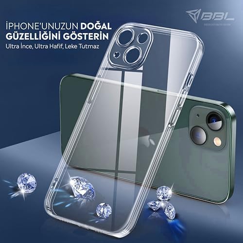 Apple İPhone 13 Kamera Korumalı Şeffaf Silikon Kılıf
