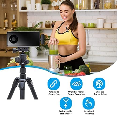 MAYBESTA Android Bilgisayar için Profesyonel Kablosuz Yaka Yaka Mikrofonu - Kablosuz Yönlü Kondenser Kayıt Mikrofonu USB C Arayüzü ile Röportaj Video Podcast Vlog YouTube - Görsel 3