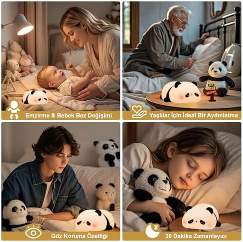 Dokunmatik Silikon Panda Gece Lambası/GT-CL17