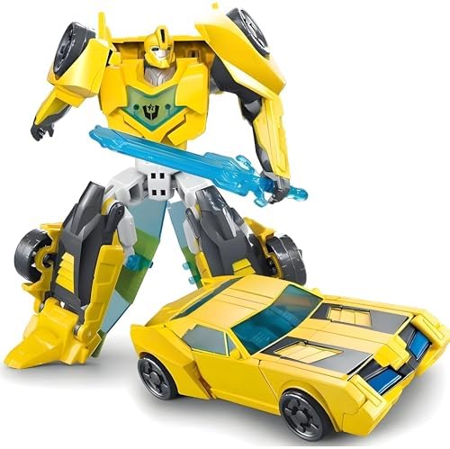 /Oyuncak Metal Gövdeli 20 Cm Araba Ve Tıra Dönüşen Robot Optimus Ve Bumblebee Model Dönüşen Robotlar AutoBots (Sarı) - Görsel 3