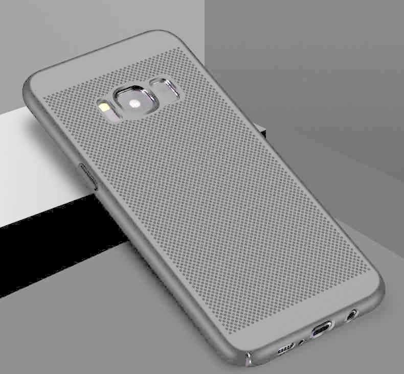 Alternative view of Galaxy S8 ile Uyumlu Kılıfı Mat Pastel Renkli Delikli Sert Silikon İnce Koruma Kapak Gri