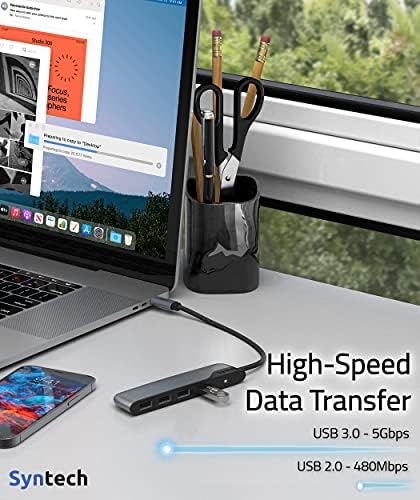 Alternative view of USB C - USB Hub 4 Bağlantı Noktası, Tip C - USB 3.0 Hub, USB C - USB Adaptörü (USB 2.0), Thunderbolt 3 - USB Hub Thunderbolt 4 MacBook Pro, iPad Pro, iMac, Surface ile Uyumlu