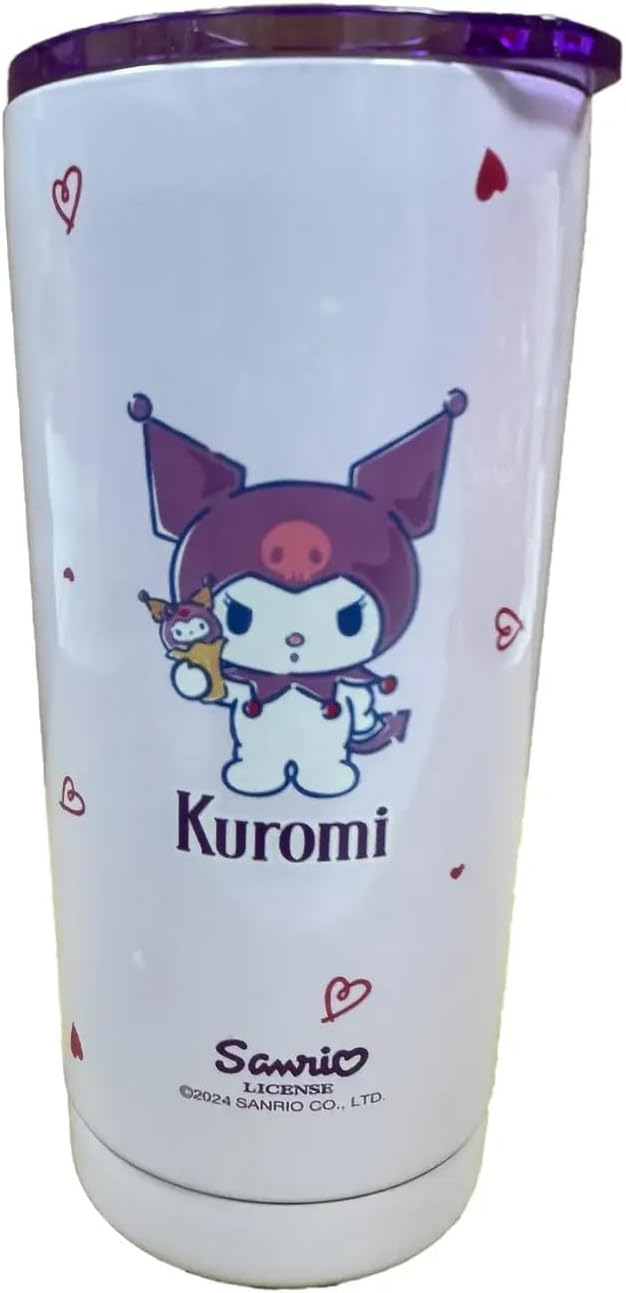 Lisanslı Kuromi Paslanmaz Çelik Bardak Dekoratif Kılıflı 550 ml