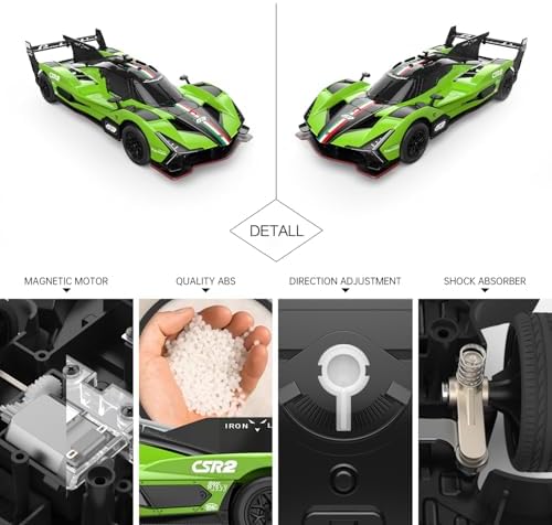 Rastar 1:24 Lamborghini SC63 LMDH Uzaktan Kumandalı Araba: Detaylı Kokpit Ve Gövde Kanatlı İkonik Yarış Yeşili Renkli 20.8 cm Orijinal Hiper Araba - Görsel 3