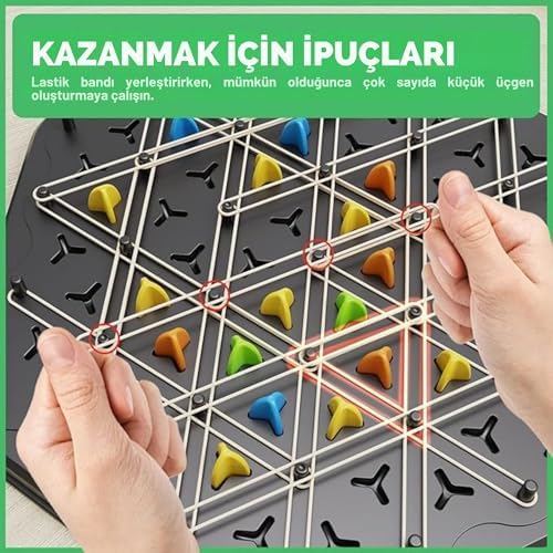Üçgen Zincir Satranç Oyunu | Eğitici Zeka ve Strateji Oyunu | Ebeveyn-Çocuk Etkileşimli Masa Oyunu, (2-4 Oyuncu) - Görsel 3