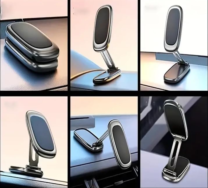 Alternative view of 360 DERECE DÖNEBİLEN ALAŞIMLI METAL KATLANABİLİR MIKNATISLI MAGNETİK MASAÜSTÜ VE ARAÇ İÇİ CAM VE GÖĞÜSE YAPIŞABİLEN KUTU İÇERİŞİNDEKİ METAL APARATLAR İLE BERABER TELEFON TUTUCUSU VE TELEFON STANDI 033