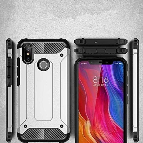 Xiaomi Mi 8 SE ile uyumlu Çİft Katman Koruyucu Crash Military Tank Kılıf - Kırmızı
