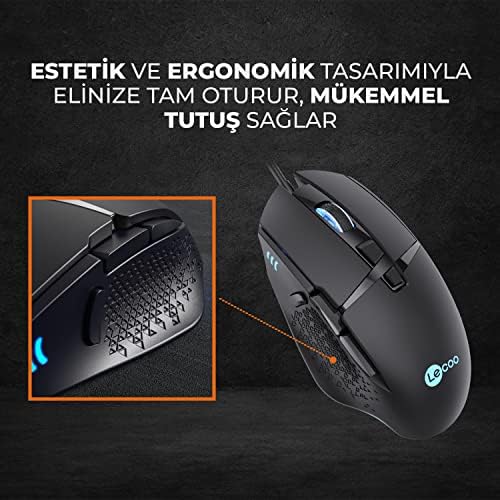 MG1101 Kablolu 6400DPI 8 Tuşlu RGB LED Aydınlatmalı Gaming Optik Mouse Siyah - Görsel 3
