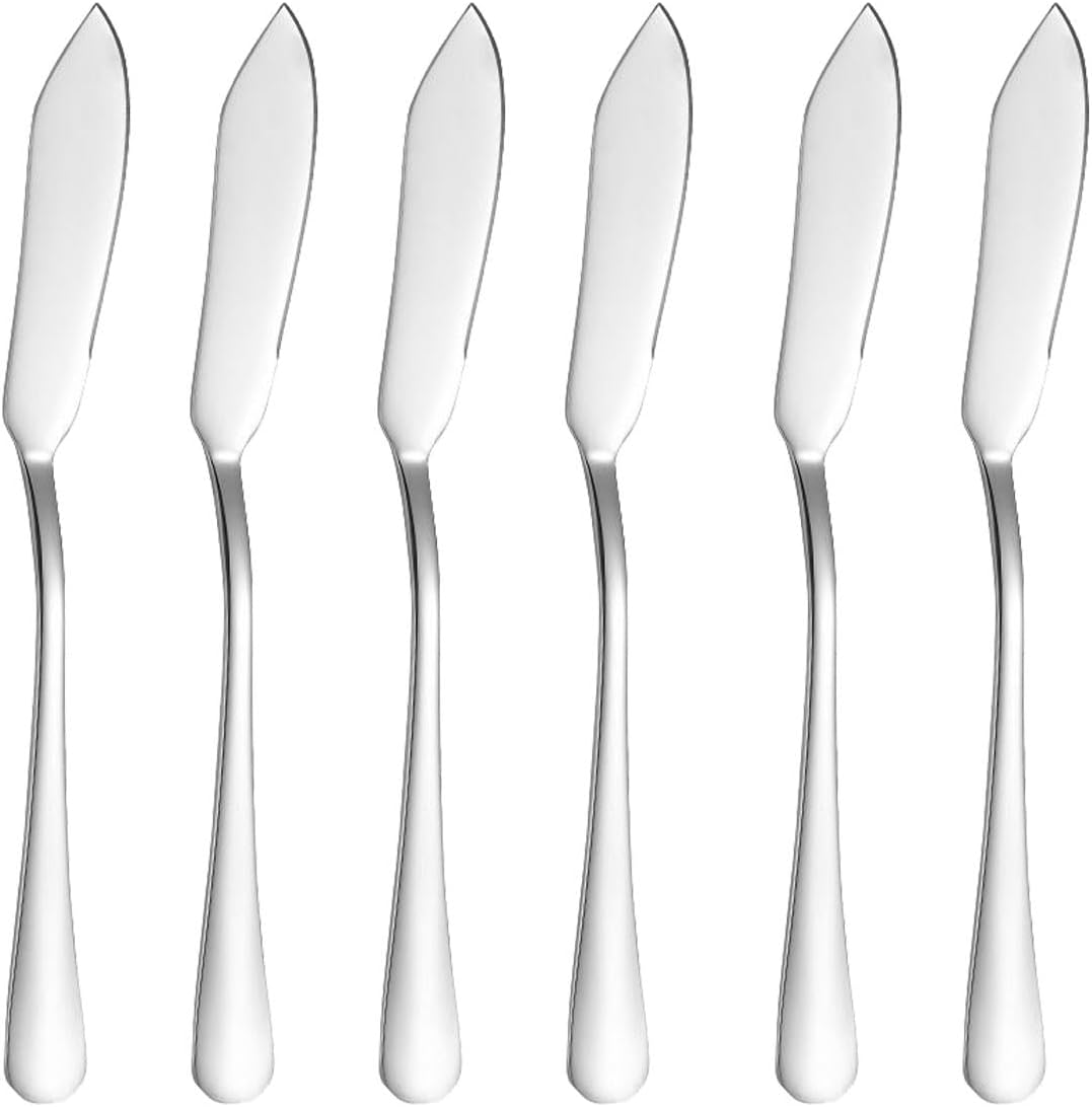 1010 Çelik 6 Adet Silver Renk Sofra Balık Kesme Bıçağı cin742by-6 - Görsel 3