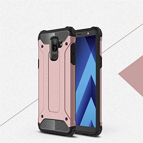 Alternative view of Galaxy A6 Plus 2018 ile uyumlu Çİft Katman Koruyucu Crash Military Tank Kılıf - Rose Gold