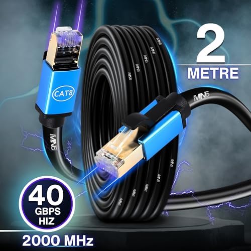 MN6 M111XF 2 Metre Cat8 Kablo/40GBPS-2000MHZ-26 Awg-S/FTP-2 Metre Cat8 Ethernet Kablosu - Görsel 2