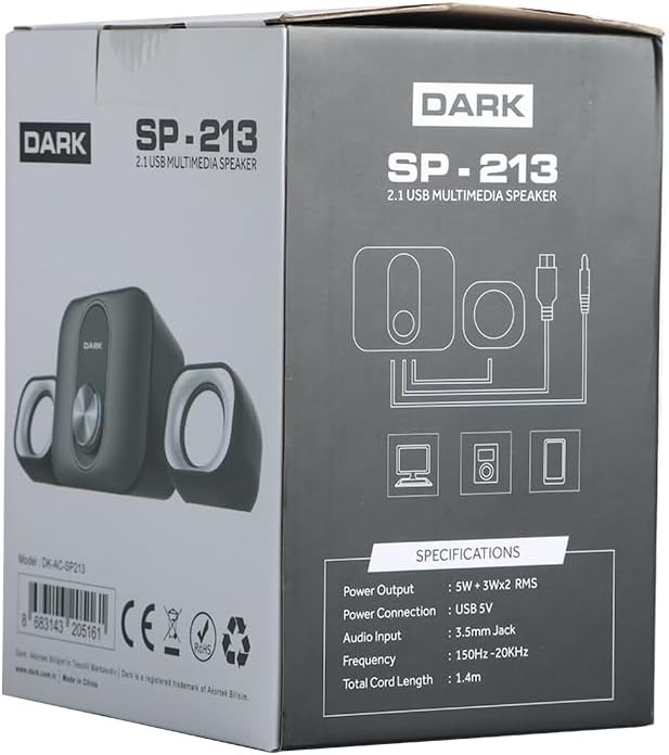 Dark SP-213 11W RMS 2+1 Multimedia Speaker Hoparlör (DK-AC-SP213) - Görsel 3