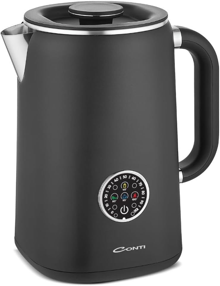 CK-300 Therma Dijital Kettle 1.7L | Dokunmatik Ekran | Sıcak Tutma Fonksiyonu | Double Wall El Yakmayan Gövde | Çay, Kahve, Bitki Çayı ve Mama Suyu Modları | Siyah - Görsel 3
