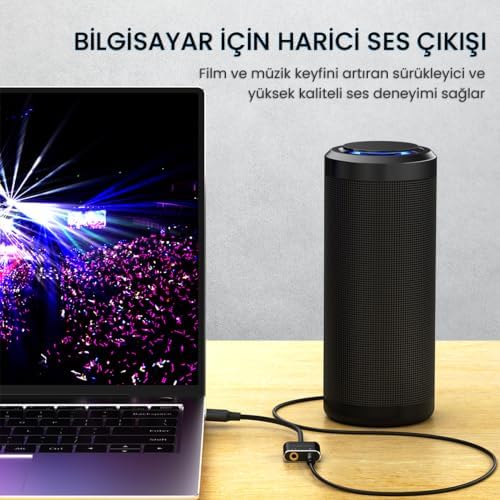 Type-C Ses Kartı 3.5mm Kulaklık ve Mikrofon Girişli - Görsel 3