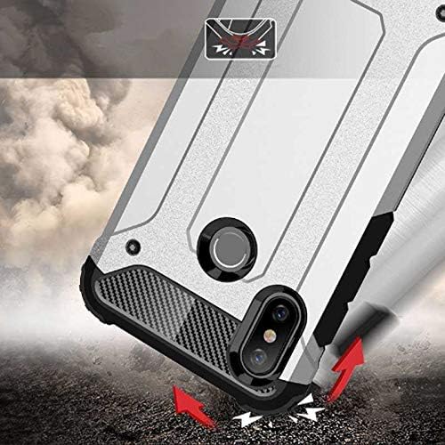 Xiaomi Mi 8 SE ile uyumlu Çİft Katman Koruyucu Crash Military Tank Kılıf - Kırmızı - Görsel 3