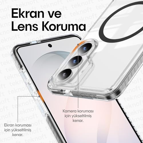 Galaxy S26 Plus için Line Serisi Magsafe ile Uyumlu Yükseltilmiş Lens Çerçeveli ve Renkli Şerit Kenarlı Ultra Güçlü Darbeye Dayanıklı Yumuşak Silikon Kılıf (Siyah, Galaxy S26 Plus) - Görsel 2