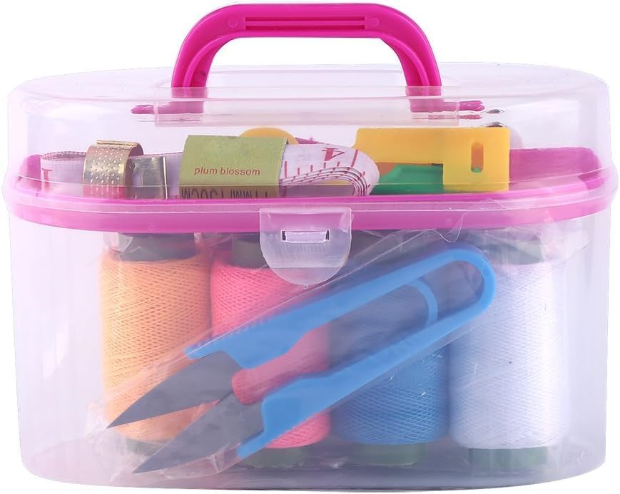 Mini Komple Dikiş Seti, 8 Renkli İplik, Makas, İğne, Mezura, Düğme ve Taşıma Çantalı, Ev ve Seyahat için Pratik DIY Dikiş Malzemeleri - Görsel 3