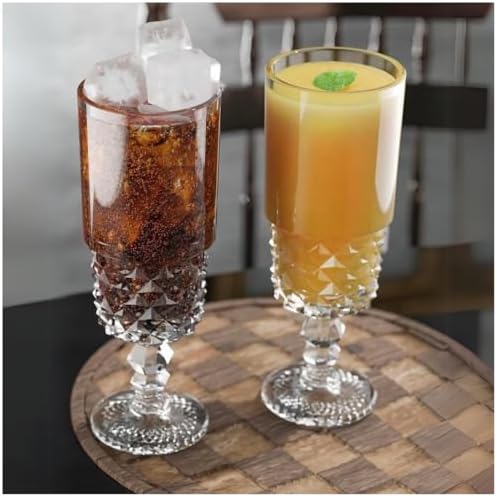 Alternative view of 6'lı Kokteyl Cam Kadeh - 220 ml İçecek Bardakları  Tasarımlı Bardak, Şerbet Meyve Suyu Meşrubat İçki Bardağı