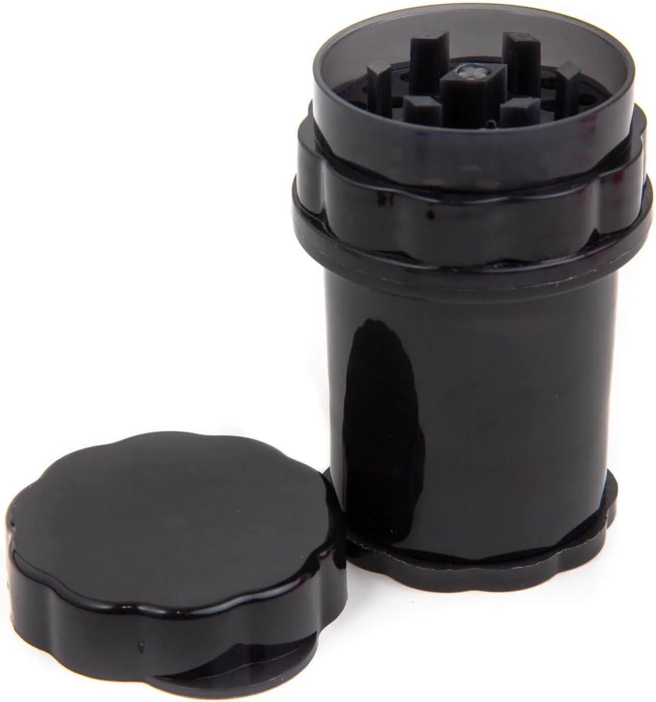 GRINDER Parçalayıcı PLASTİK baharat öğütücü herb spice 4 katmanlı (58MM-SIYAH) - Görsel 3