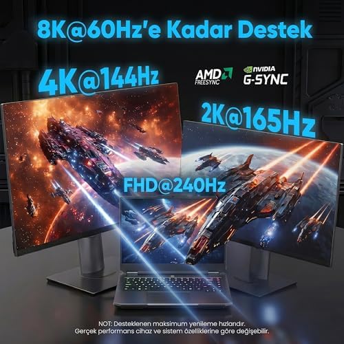 Alternative view of 8K DisplayPort Kablosu DP 1.4 (3 METRE) - 8K 60Hz / 4K 144Hz / 2K 165Hz - HDR10, 3D, Ses+Görüntü - Alüminyum Gövdeli ve Örgülü Gaming Monitör Kablosu