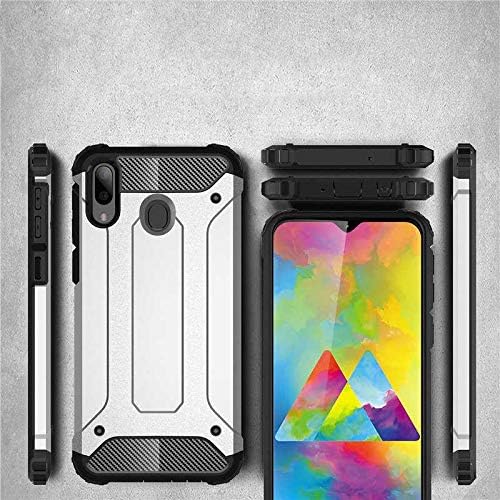 Galaxy M20 ile uyumlu Çİft Katman Koruyucu Crash Military Tank Kılıf - Kırmızı - Görsel 3