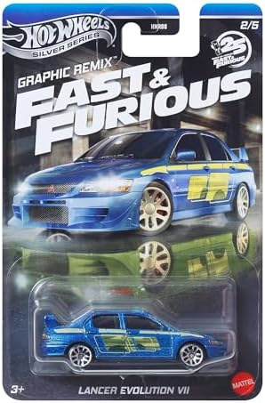 Fast and Furious Graphic Remix Auto LANCER EVOLUTION VII - Model Cast Ölçek 1:64 - Uzunluk 7 cm - JBY47 - Görsel 2