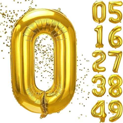 xesha 0 Yaş Doğum Günü Rakamlı Balon Yaş Günü Gold Renk Folyo Uçan Balon 102 cm Doğum Günü ve Parti Dekorasyonu Büyük Boy Balon 40 inç - 102 cm Doğum Günü Dekorasyonu Balon Yaş Sayı Helyum Balon 0 Rakamı - Görsel 3