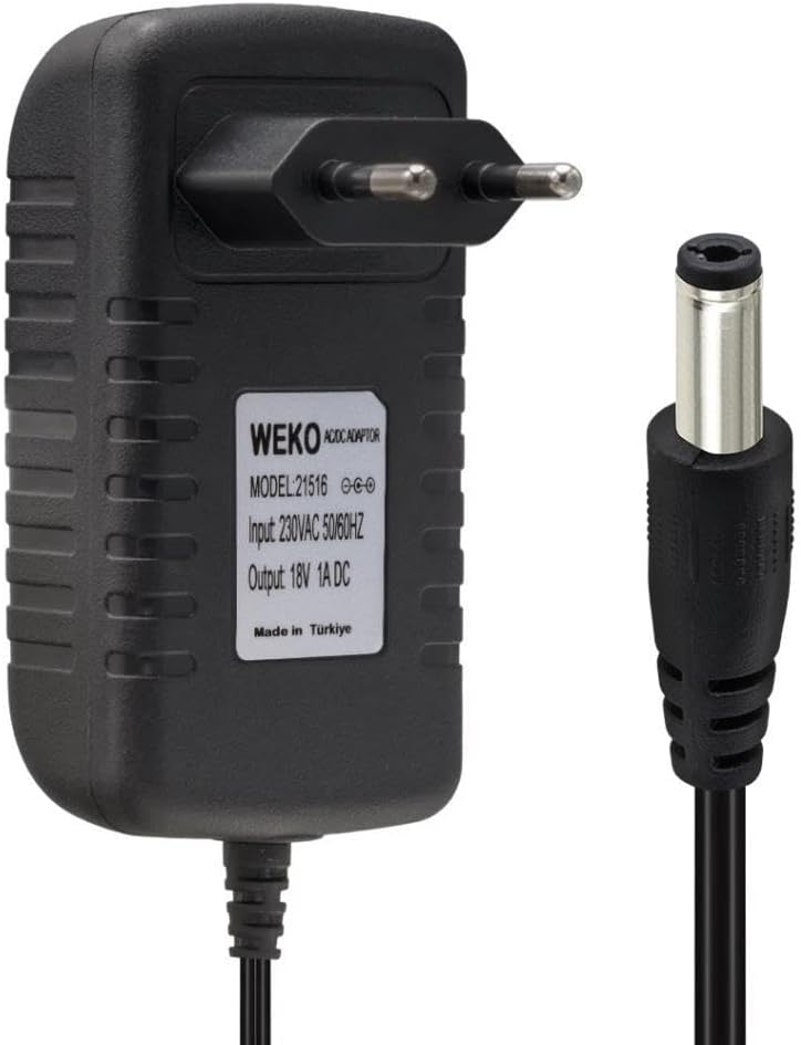 18 VOLT - 1 AMPER 5.5 * 2.5 UÇLU YERLİ ÜRETİM PRİZ TİPİ ADAPTÖR