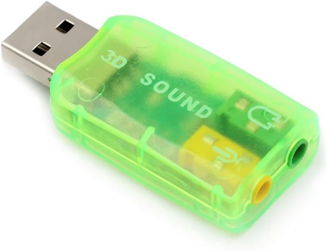 5.1 USB Stereo Ses Adaptörü, Harici Ses Kartı, PC ve Dizüstü Bilgisayar için 3D USB Ses Adaptörü,