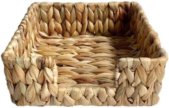 Alternative view of El Yapımı Örme Doğal Su Sümbülü Hasır Peçetelik (19 * 19 * 7cm) - Yemek Masası Üstü Kağıt Peçetelik Doğal Geri Dönüşümlü.