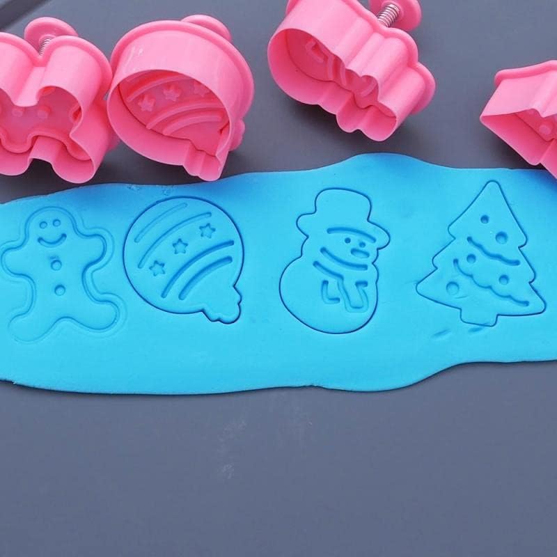 Alternative view of Yılbaşı Şekilli Adam Çam Ağacı Basmalı Kurabiye Kalıbı Gingerbread Man Desenli Şeker Hamuru Kesici Aparat (Konsept 1, Krem-Turuncu)