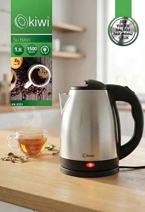 Alternative view of KK-3331 Su Isıtıcı Kettle | 1500W & 1.8 L Paslanmaz Çelik & 360° Kablosuz Kullanım & Otomatik Kapak