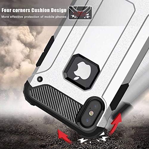 Apple iPhone XS Max 6.5 ile Uyumlu Kılıf Çİft Katman Koruyucu Crash Military Tank Kılıf - Mavi