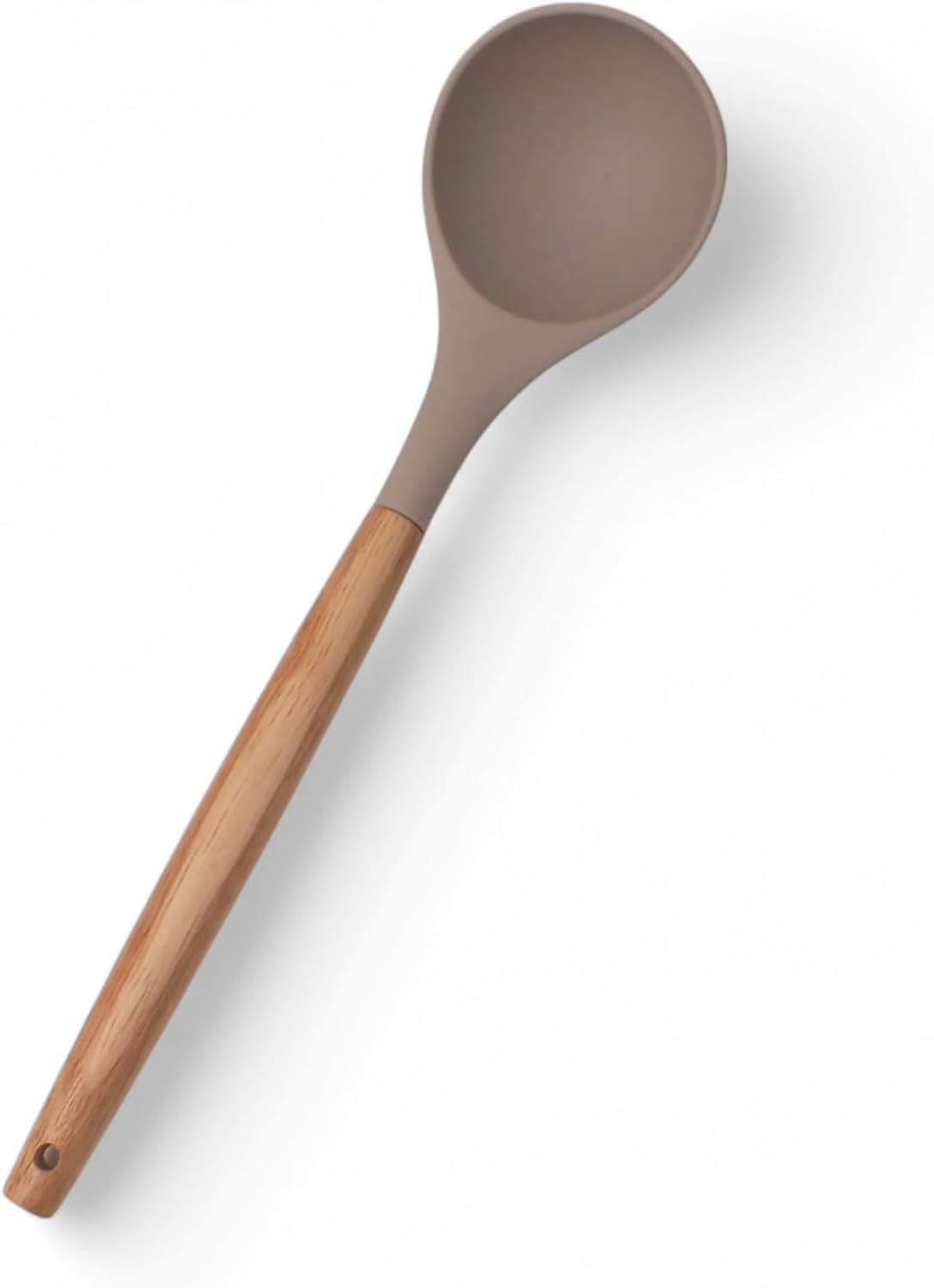 Alternative view of Bambu Saplı Silikon Kepçe, Bambu Uzun Silikon Çorba ve Sos Kepçesi 27cm 3 Renk Seçenekli (TABA)