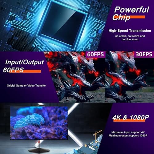 Alternative view of 4k Usb 3.0 Video Capture Görüntü Yakalama Adaptörü Usb 4K 1080P Akış Öğretim Video Konferans veya Canlı Yayın için Oyun Yakalama Kartı (HDMI aktarma için Kullanılmaz)