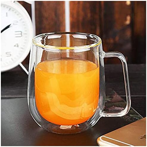 Alternative view of Vicloon Çift Duvar Cam Kupa, Isı Yalıtımlı Bardak Bardak, Saplı 250 ml, Çay Su Bardakları, Kahve, Süt, Cappuccino, Espresso, Şeffaf Bira, 2'li Set