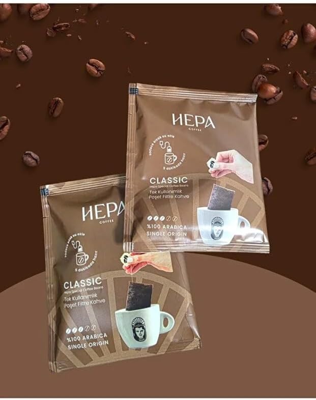 Hepa Coffee Hepa Classic Tek Kullanımlık Poşet Filtre Kahve 5’li Paket | Makinesiz Pratik Filtre Kahve | Günlük Kullanıma Uygun Kahve - Görsel 3