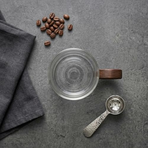 1 Adet Akasya Ahşap Kulplu Borosilikat Cam Kupa - 220 ml, 300 ml ve 400 ml Boy Seçenekleriyle, Isıya Dayanıklı Düz ve Çizgili Tasarım Lüks Kahve, Çay ve Espresso Bardağı (DÜZ 300 ML) - Görsel 3