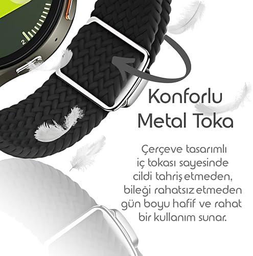 Yeni Nesil Bağlantı Örgü Loop 20mm Kordon ile Uyumlu Galaxy Watch 7/6/5/4 Serisi için Galaxy Watch 7 Kordon (40mm/44mm) Watch 6/4 Classic (47/43/42mm) Watch 5 Pro Uyumlu - Görsel 3