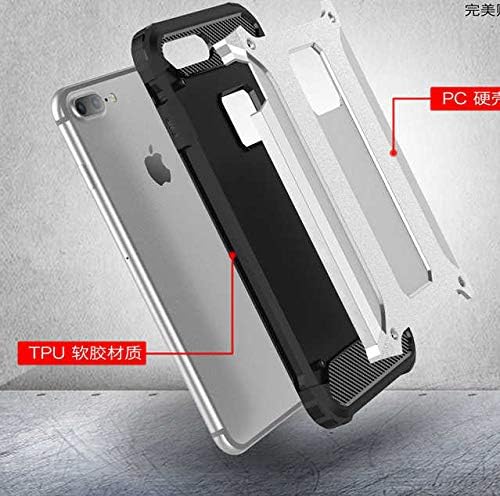 Apple iPhone 8 Plus ile Uyumlu Kılıf Çİft Katman Koruyucu Crash Military Tank Kılıf - Kırmızı - Görsel 3