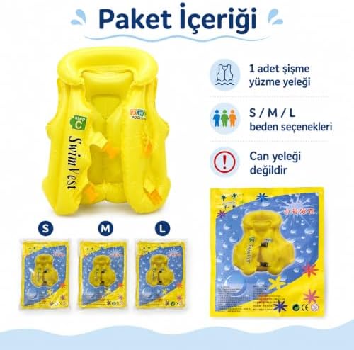 Çocuk Şişme Yüzme Yeleği, Baş Destekli Şişirilebilir Havuz ve Deniz Yeleği | Tekrar kullanıma uygun - Görsel 3