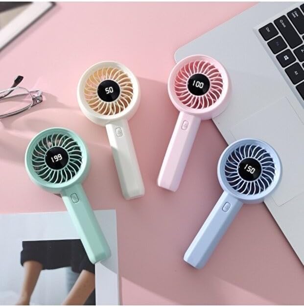 Mini,Taşınabilir,Şarjlı, Led Göstergeli El Fanı Yeşil ZB162Y - Görsel 3