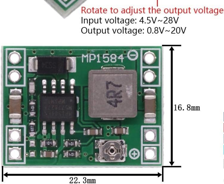Alternative view of MP1584EN 3A Ultra Küçük Boyutlu DC-DC Adım Aşağı Besleme Modülü ayarlanabilir