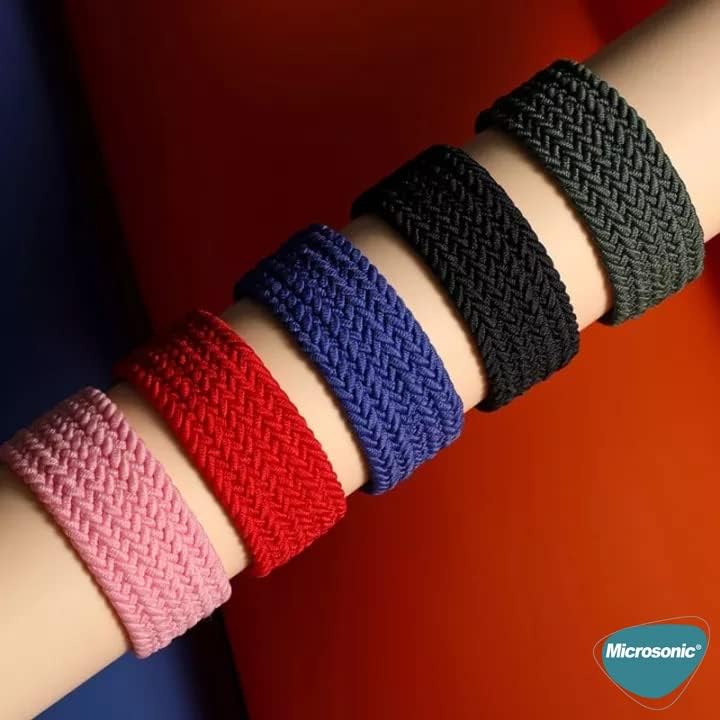 Alternative view of Garmin Vivoactive 5 için Kordon, (Medium Size, 155mm) Braided Solo Loop Band [Vivoactive 5 ile Uyumlu Kordon - Kırmızı]