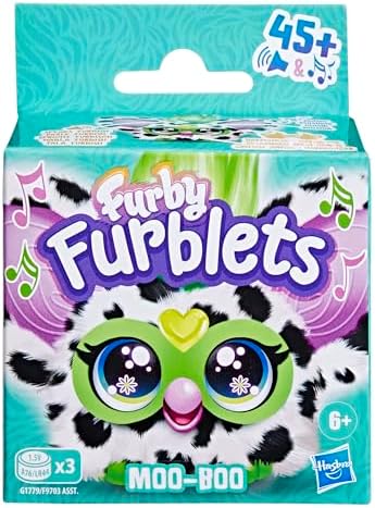Furby Furblets Moo-Boo Mini Friend, Kızlar ve Erkekler için Elektronik Peluş Oyuncaklar, İnek, Siyah ve Beyaz, Mobilya Konuşuyor ve Müzik Çalar, Seri 5, Okula Dönüş Hediyeleri, 6 Yaş ve Üzeri - Görsel 3