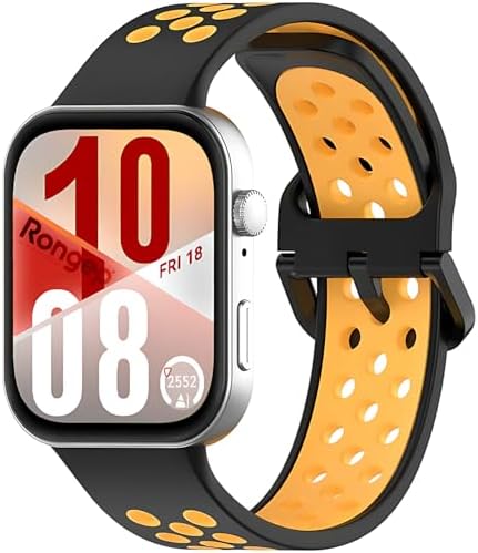 Alternative view of Watch Fit 4/4 Pro/Fit 3 ile Uyumlu Sports Loop Delikli Silikon Kordon Nefes Alabilirlik Sağlayan Çift Renkli Yumuşak Dokulu Deformasyona Karşı Dayanıklı Fit 4 Kayışı