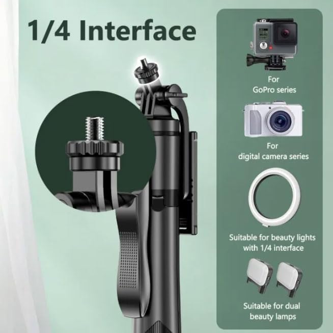 Alternative view of Profesyonel Tripod Ve Selfie Çubuğu L16 Bluetooth Uzaktan Kumandalı 153 cm Cep Telefonu Yüksekliği Ayarlanabilir Masaüstü Portatif Taşınabilir İç Dış Mekan Evde Tatilde Kampda Kullanım Uygun