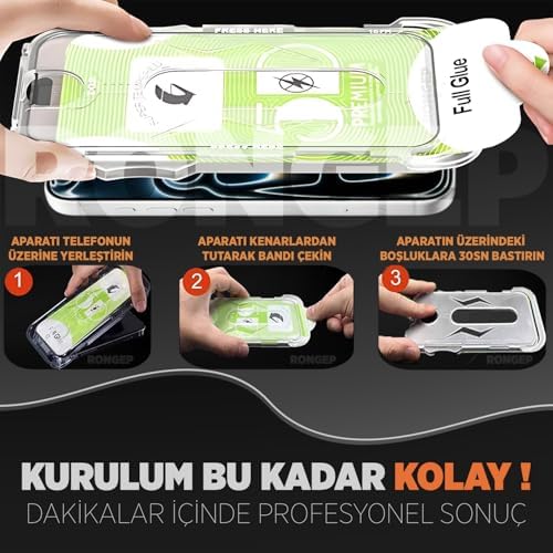 Apple iPhone 17 (6.3") için Kolay Kurulum Ekran Koruyucu Otomatik Toz Toplayan Hava Kabarcığı Bırakmayan Dokunmatik ve Görüntü Kalitesini Bozmayan iPhone 17 Ekran Koruyucu Cam - Görsel 2